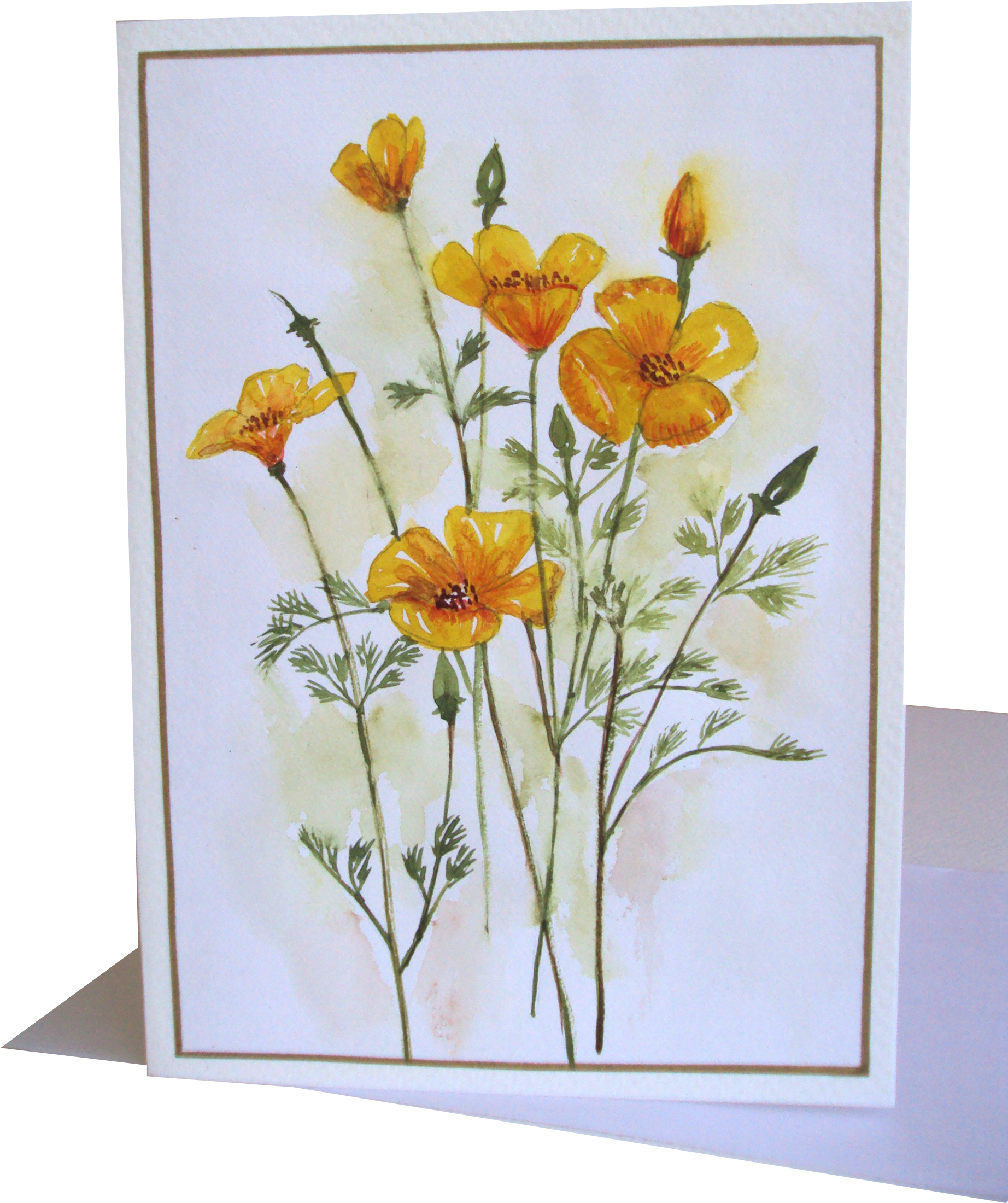 Yellow Poppies Card - Sulfur Cosmos (1903x2402)
