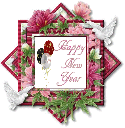 Animated New Year Greetings Happy Holidays - Happy New Year Flower (440x450)