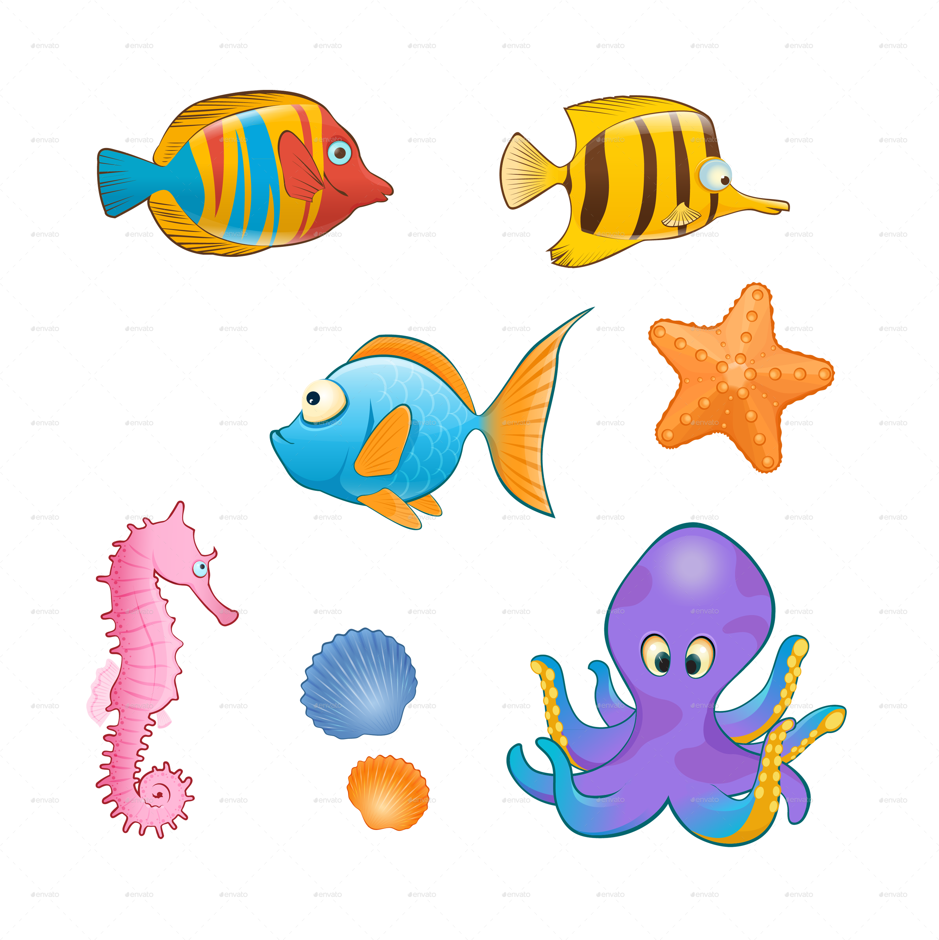 Sea Monster Clipart Transparent Background - Sea Animal Cartoon Png (3000x3000)