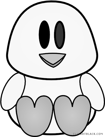 Baby Chick Animal Free Black White Clipart Images Clipartblack - Baby Chick Clip Art (438x599)