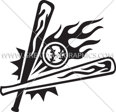 Flaming Baseball Bats & Ball - Flaming Baseball Svg (385x372)