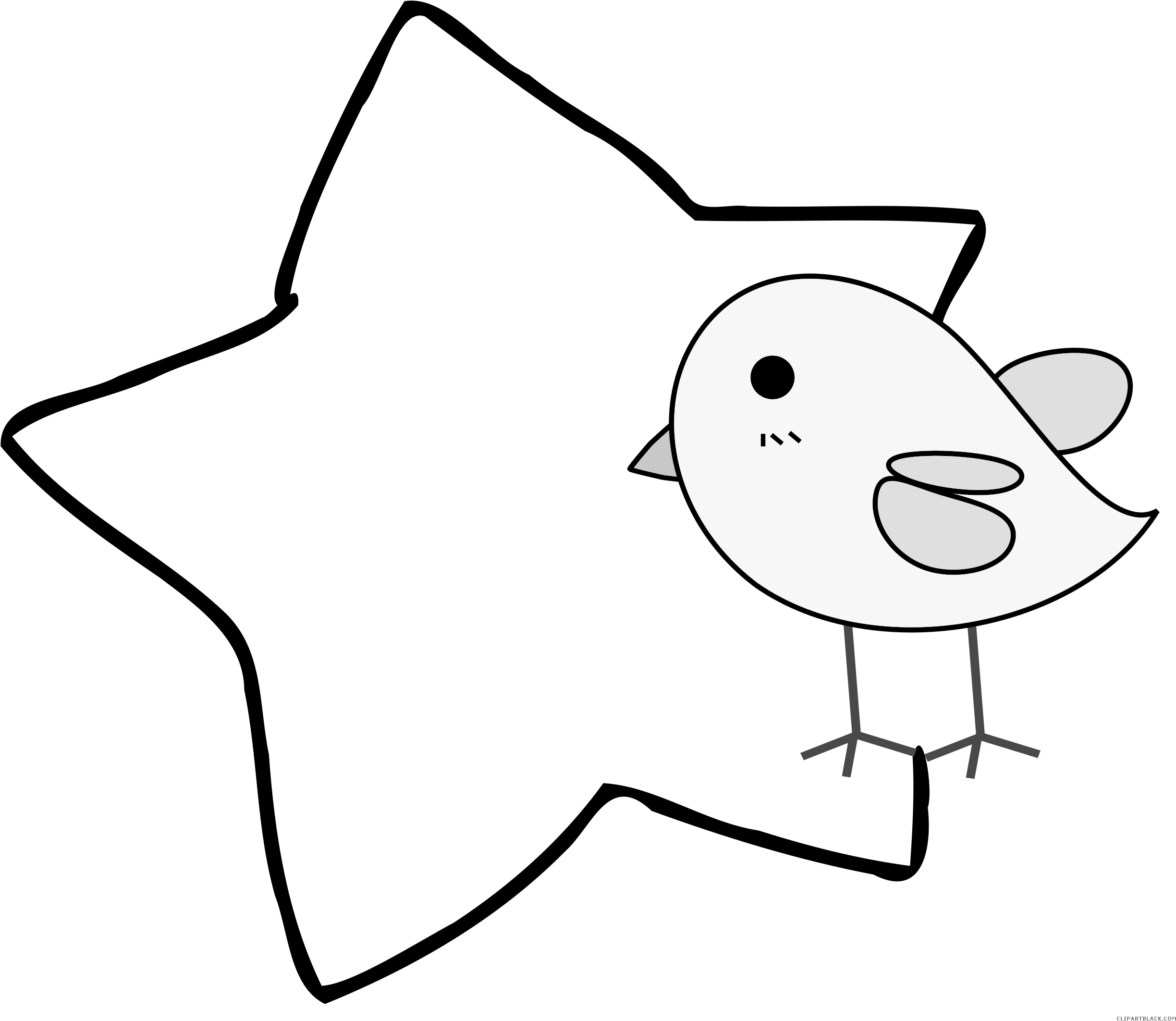 Chick Animal Free Black White Clipart Images Clipartblack - Cartoon (2500x2175)