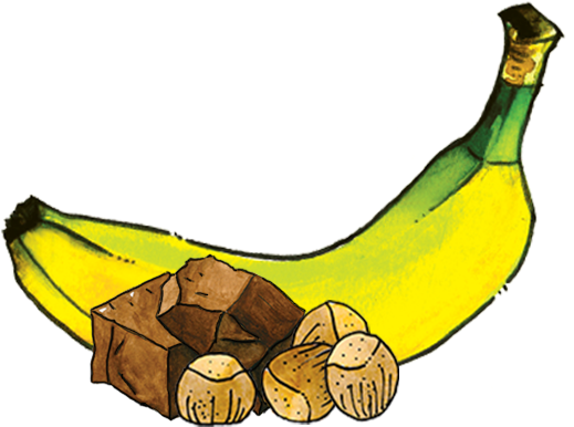 Banana Hazel Chocolate - Illustration (566x392)