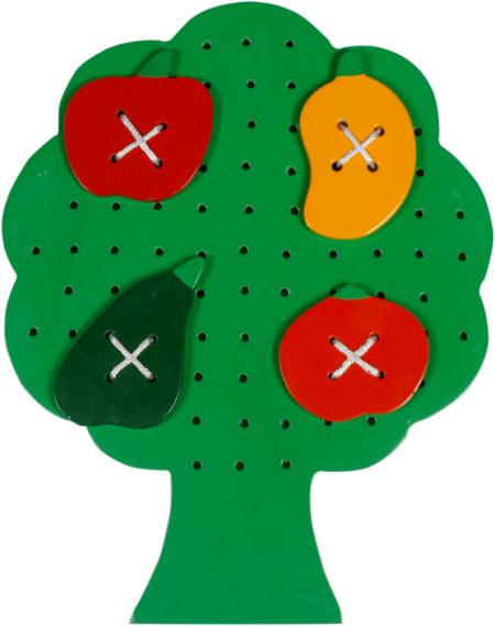Sewing Tree With Fruits - Little Genius Sewing Tree With Fruits, Multi Color (450x569)