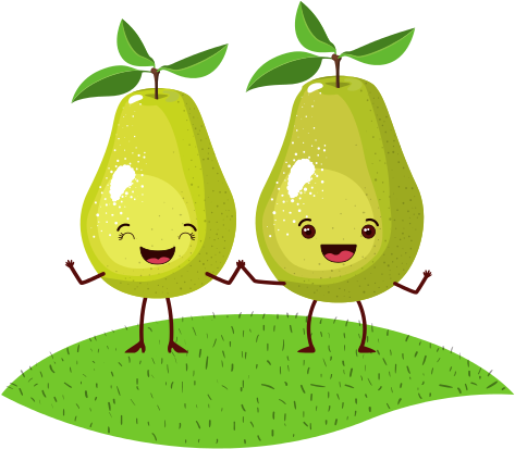 Realistic Pair Of Pear Fruits - Caricatura Pera (550x550)