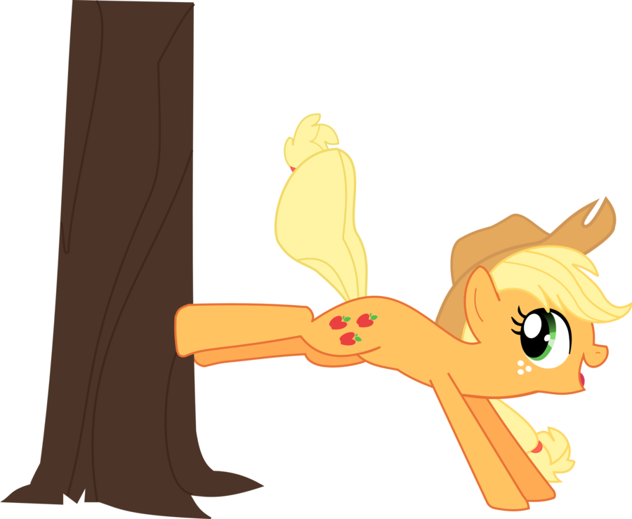 Applejack Kicking A Apple Tree - Applejack Kick Apple Trees (900x740)