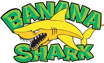 Banana Shark Logo Vector - Illustration (400x400)