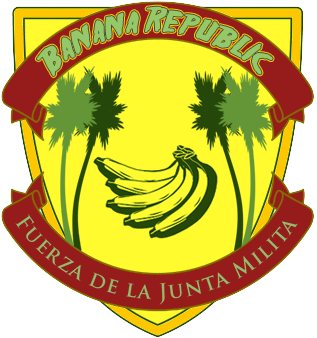Official Coat Of Arms Of The Banana Republic - Coat Of Arms With Banana (350x380)