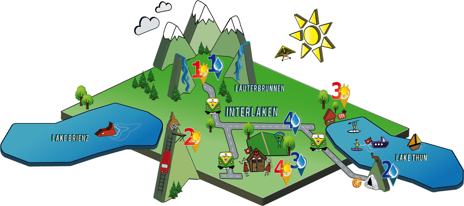 Happy Banana Bus - Illustration (2000x1200)