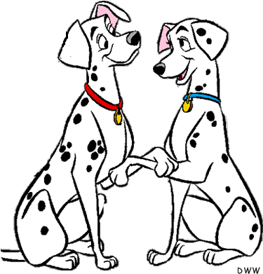 Dogs Clipart - 101 Dalmatians Pongo And Perdita (375x419)
