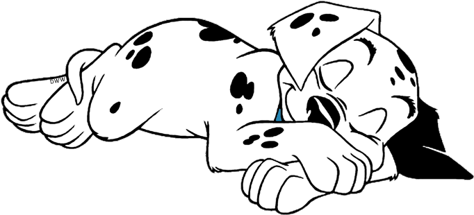 Dalmation Clipart - 101 Dalmatians Puppies Sleeping (700x335)