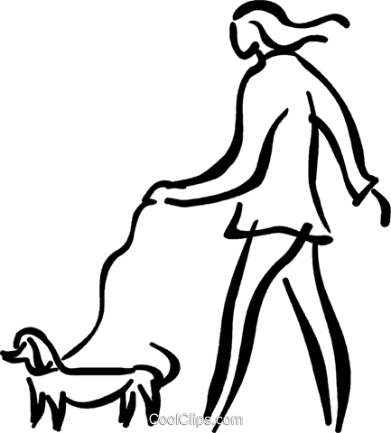 Person Walking The Dog Royalty Free Vector Clip Art - Dachshund (433x480)