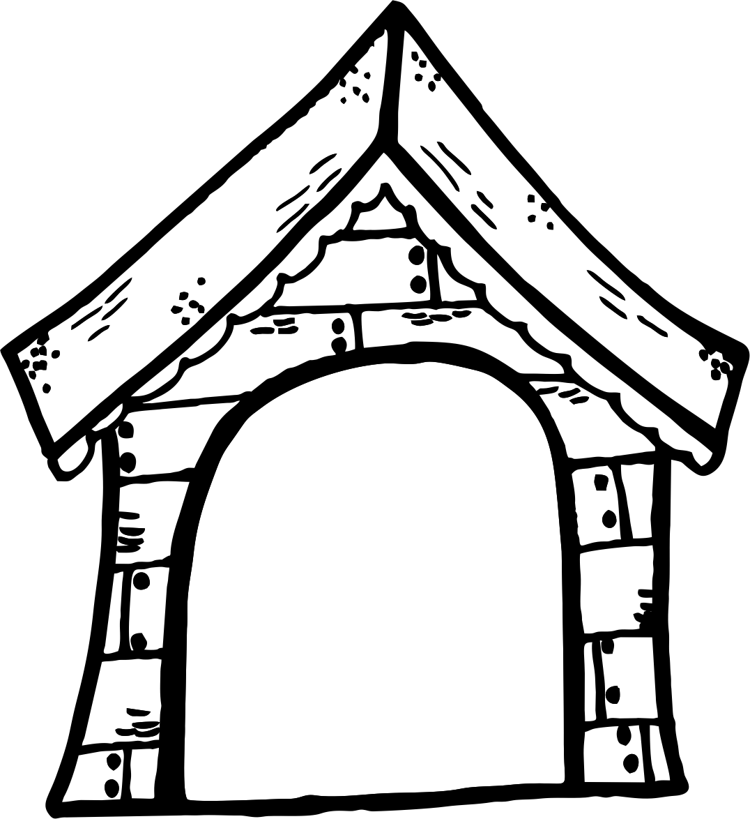 Pet House Cliparts - Dogs House Clipart Black And White (1076x1174)