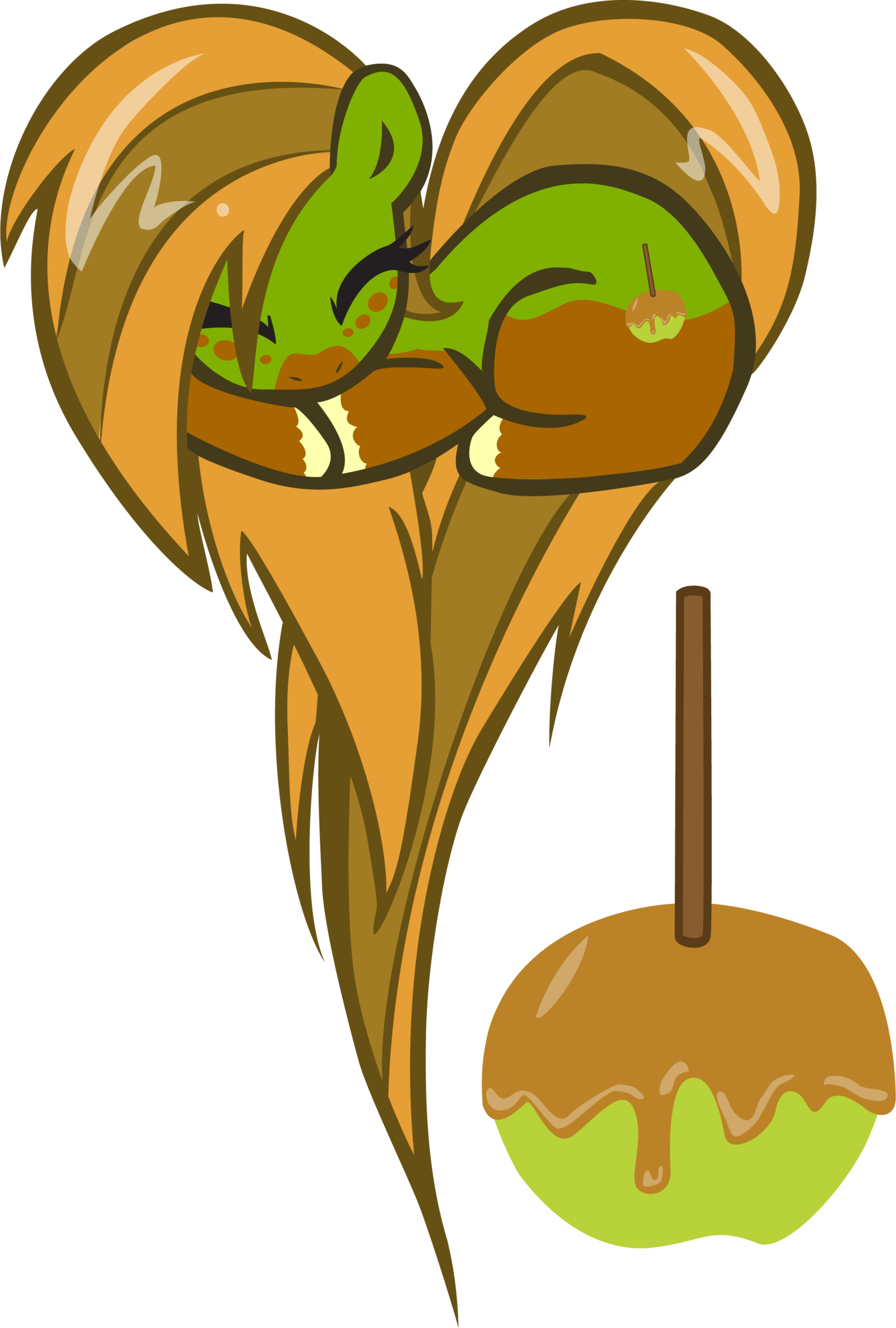 Caramel Apple Heart Pony By Pyrestriker Caramel Apple - Caramel Apple (1600x2371)