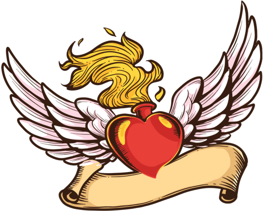 Flaming Heart Vector Illustration - Vector Graphics (669x490)