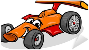 Racing Car Bolide Cartoon Illustration Sticker • Pixers® - Baby's First Look And Find Book - Look (400x400)