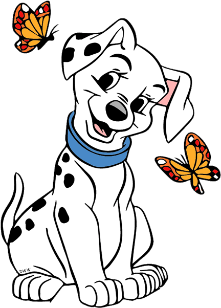 Two Dogs Clipart - Two Tone 101 Dalmatians (450x617)
