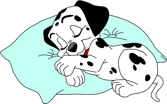 Sleeping Dog, Black And White, Spot, Animal Png Image - Puppies Sleeping Clipart (600x383)