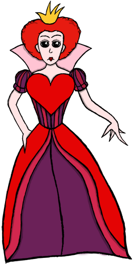 A Game Of Croquet And Queen Of Hearts, - Illustration (300x538)