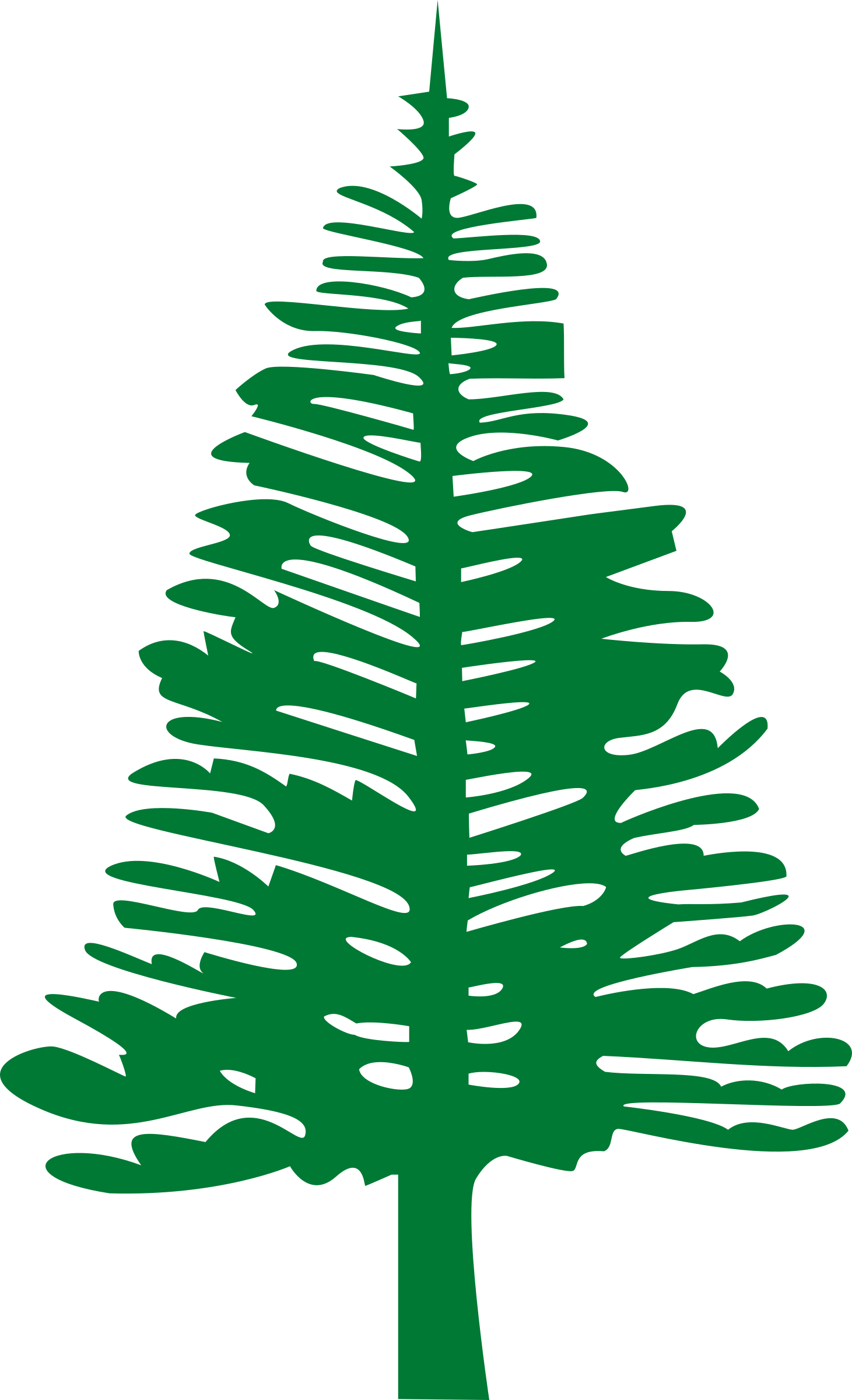 Clipart - - Green And White Flag With Tree (1461x2400)