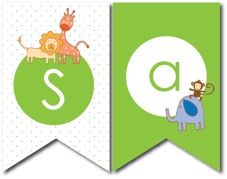 Banderines Fiesta Animales De La Selva - Party (722x570)