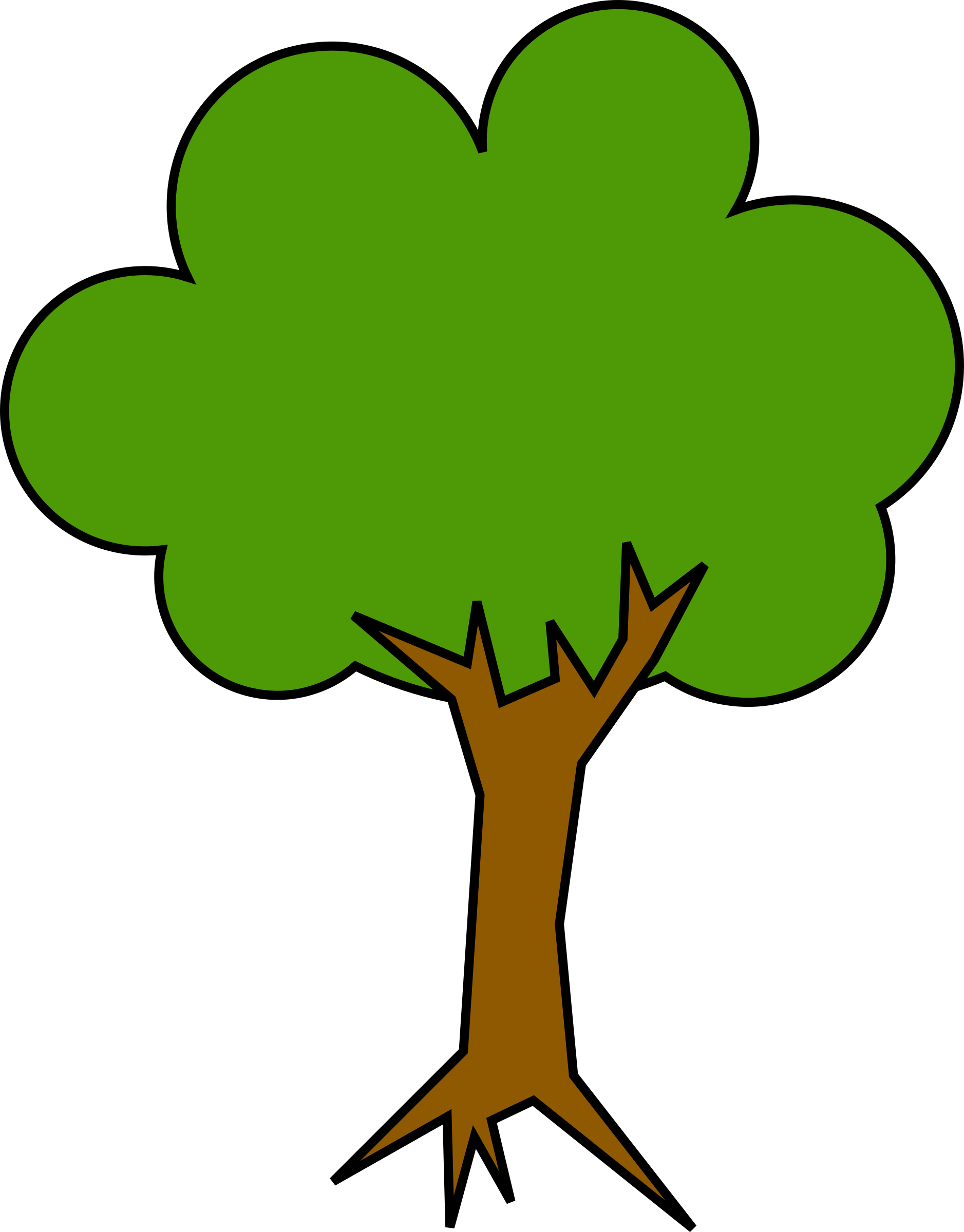 Cartoon Tree With Shading (1877x2400)