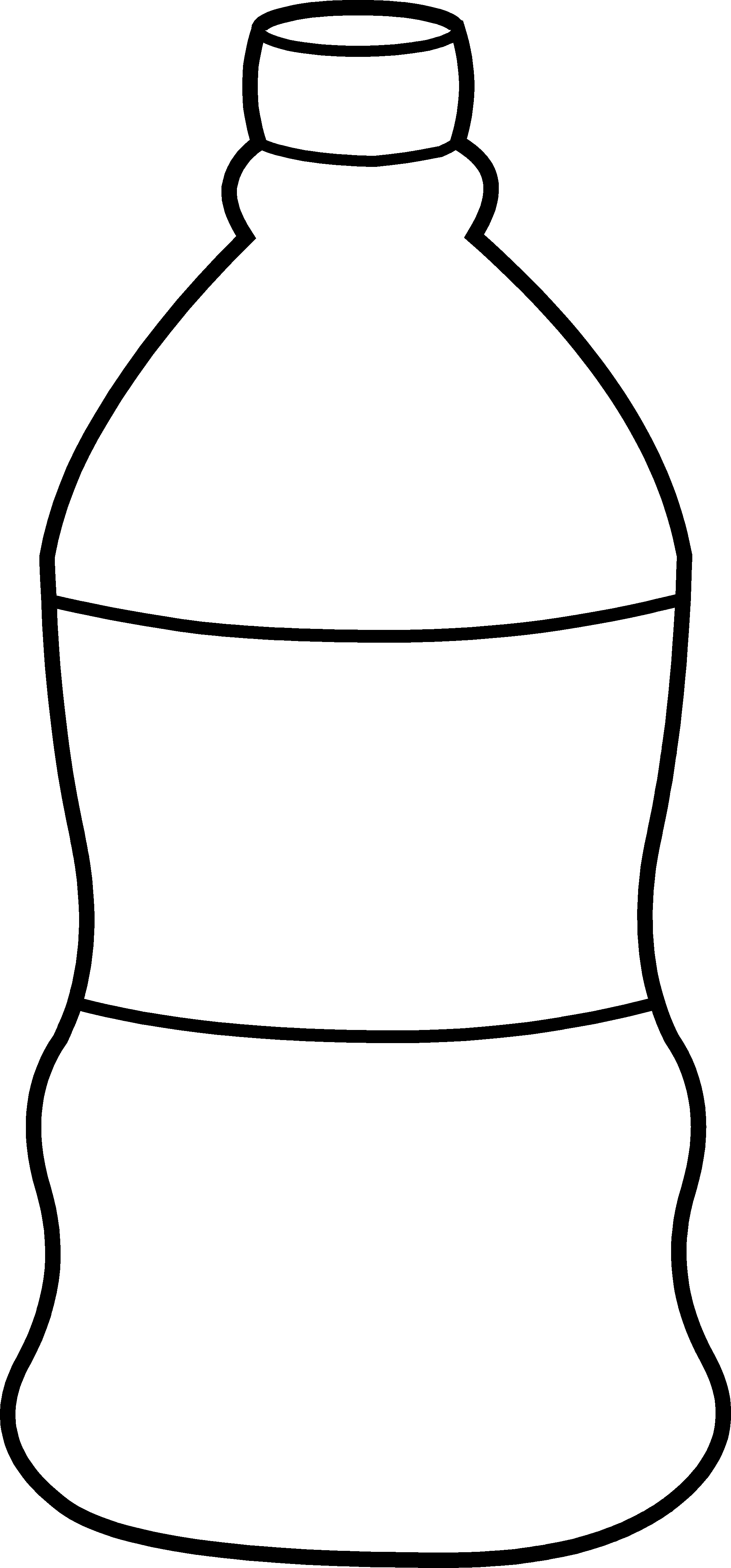 Black - And - White - Water - Clipart - Template Of A Water Bottle (2172x4660)