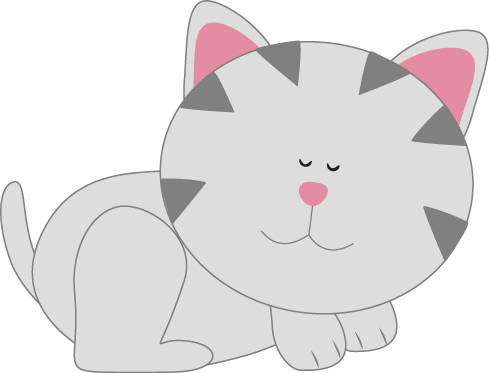 Resting Kitty Cat - Clip Art (489x373)