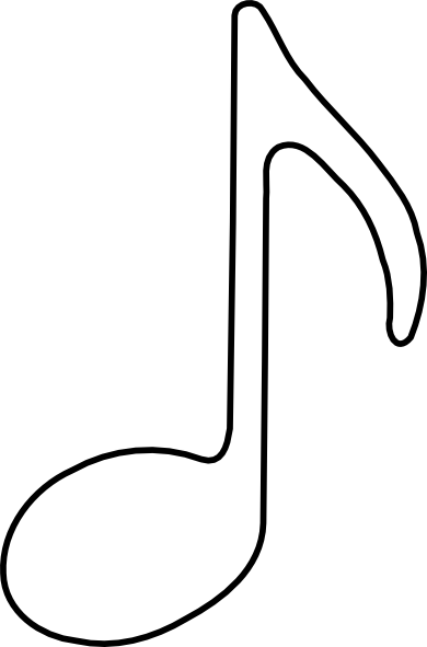 Eighth Note Outline Clip Art - Information Privacy (390x591)