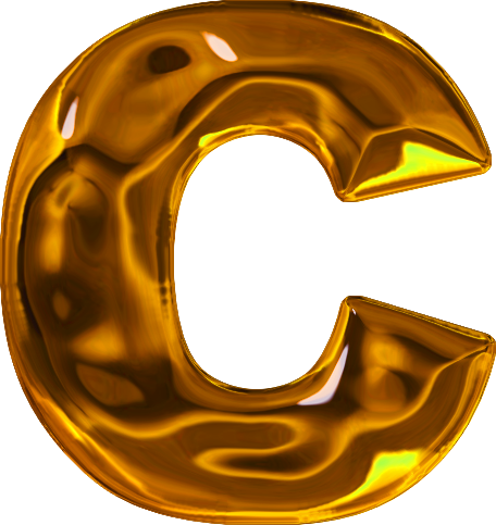 Letter C Png - Letter C Gold (456x483)