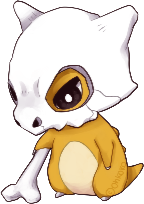 Cubone By Ohkoko On Deviantart - Draw Cubone Pokemon Cute (600x855)