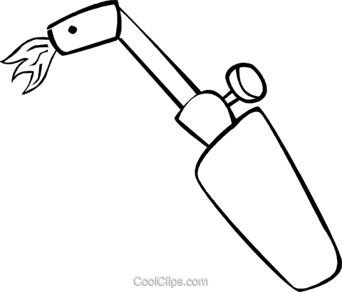 Acetylene Torch Royalty Free Vector Clip Art Illustration - Line Art (480x409)