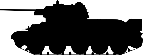 Tank Clip Art At Clker - Army Tank Silhouette Png (600x232)