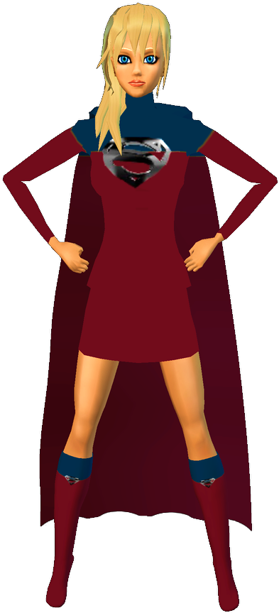 Supergirl Redblu Skirt 2 - Superwoman Png (399x864)