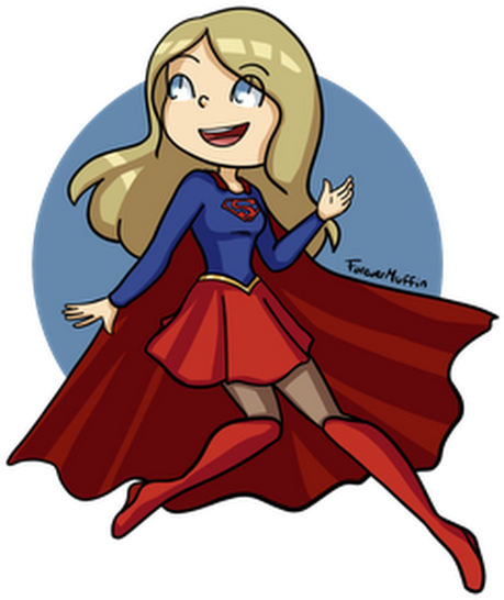 Supergirl Clipart Brave Face - Illustration (530x663)