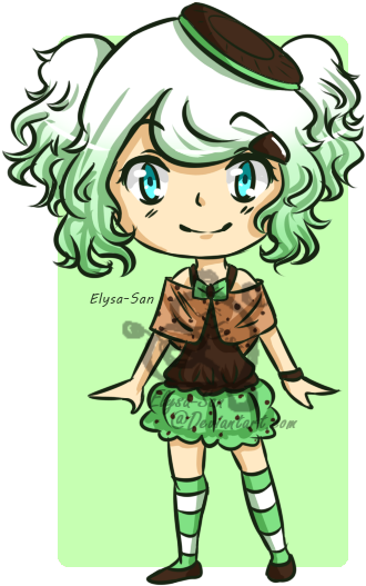 Mint Chocolate Chip Ice Cream And Mint Oreo - Cartoon (352x535)