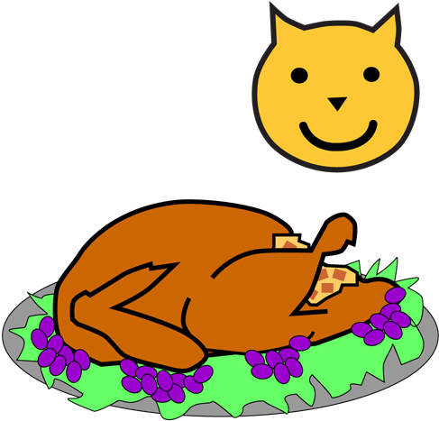 The Face Of A Smiling Orange Cartoon Cat Behind A Roasted - The Face Of A Smiling Orange Cartoon Cat Behind A Roasted (512x512)