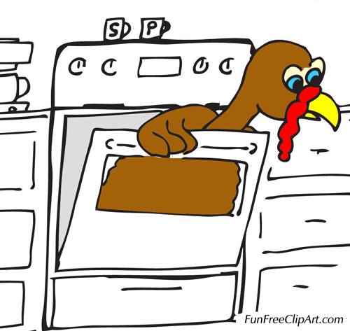 Turkey Hiding Clipart - Turkey In The Oven (500x473)