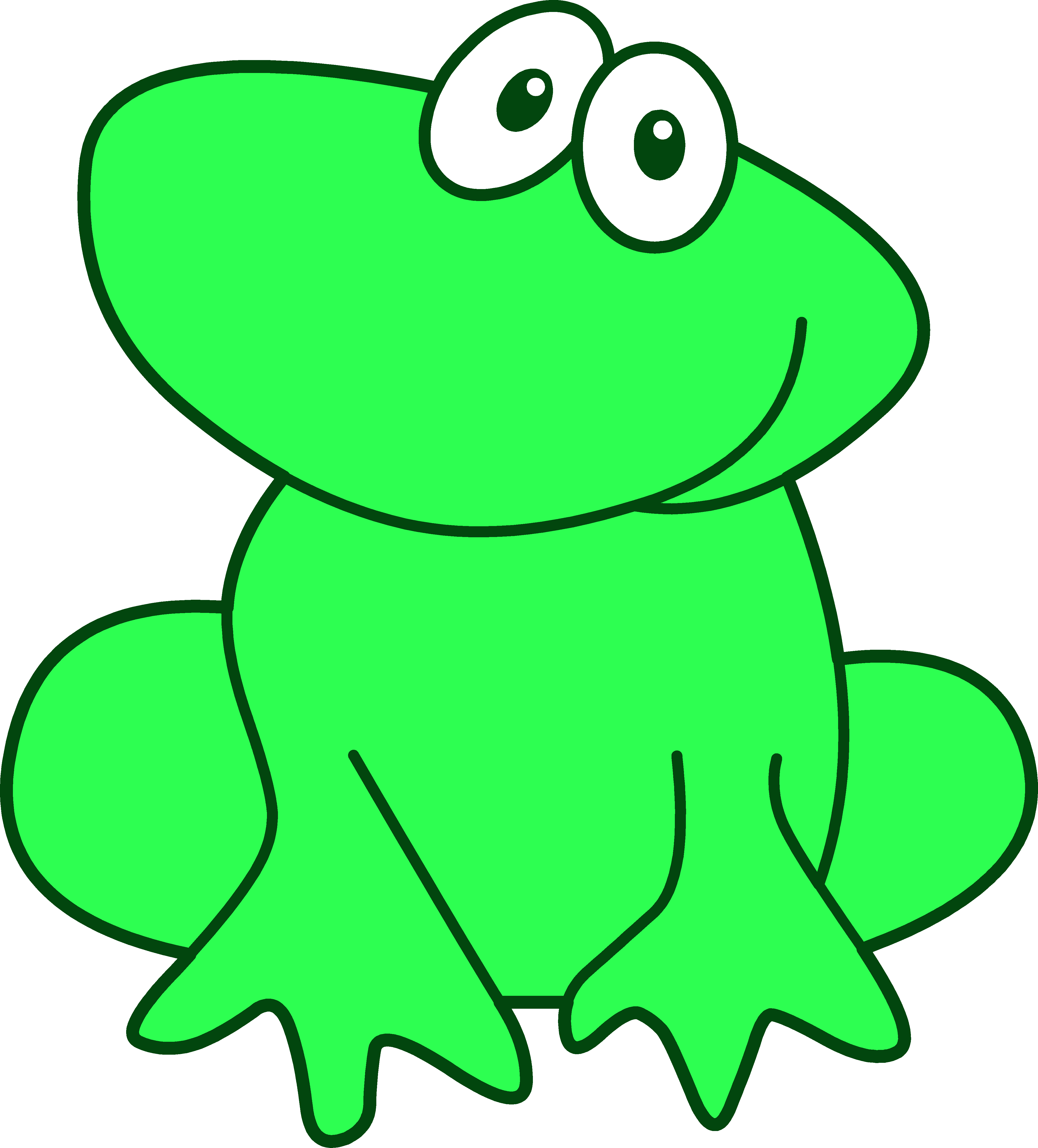 Toad Clip Art - Green Frog Clipart (4336x4797)