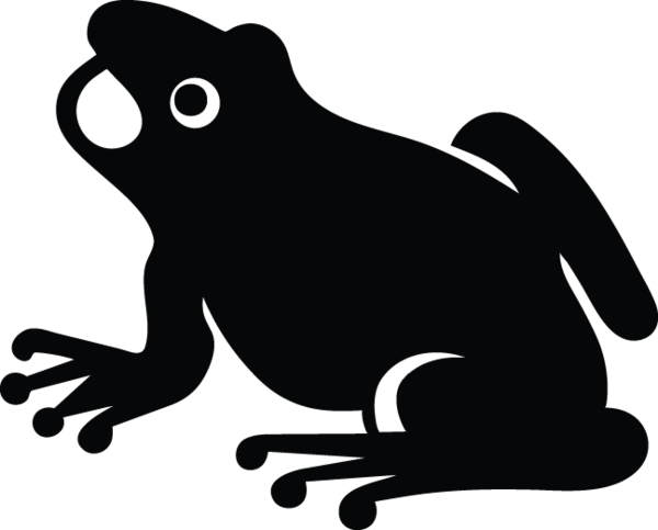 Toad Silhouette - Frog Silhouette (600x483)