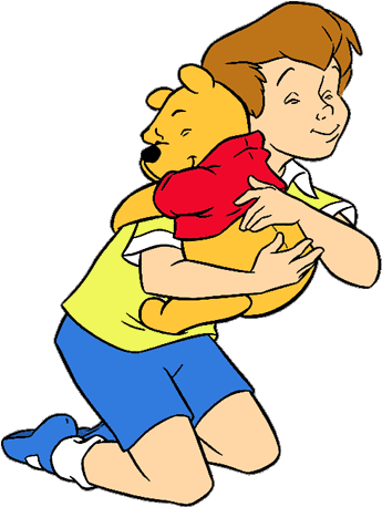 Hugs Clipart 0 Clip Art Friendship Hugs Clipart Free - Winnie The Pooh And Christopher (355x469)