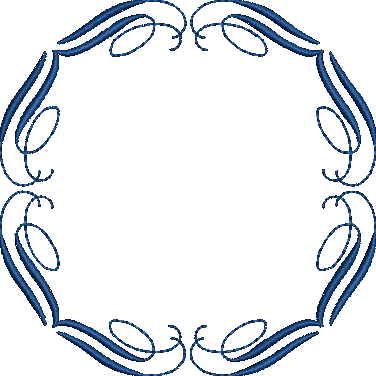 Rounded Swirl Monogram Frame - Circle (376x376)