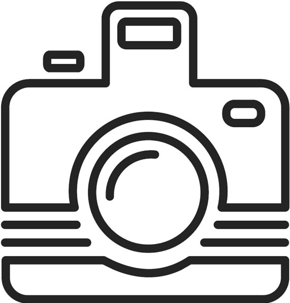 Pop Up Flash Camera Rubber Stamp - Camera Outline (600x600)