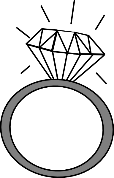 Silver Wedding Ring Clipart - Diamond Ring Clipart (384x597)