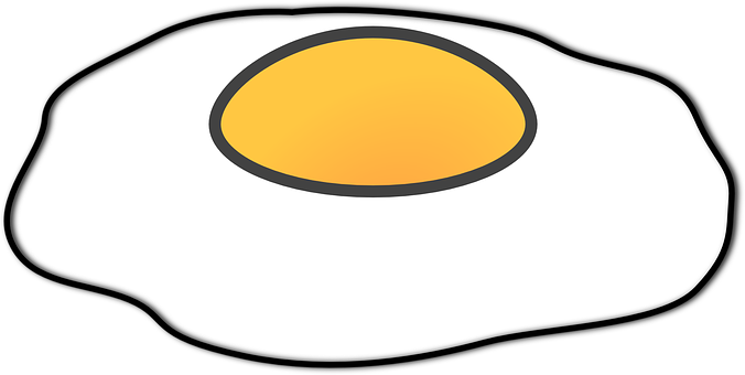 Egg, Fried, Isolated, Yolk, White, Food - Sunny Side Up Egg Cartoon Png (1280x643)
