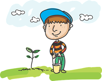 Is Hitting One Of Your Kids Another Of Your Acceptable - Boy Gardening, Tree Planting Large Tote Bag, Natural, (425x340)