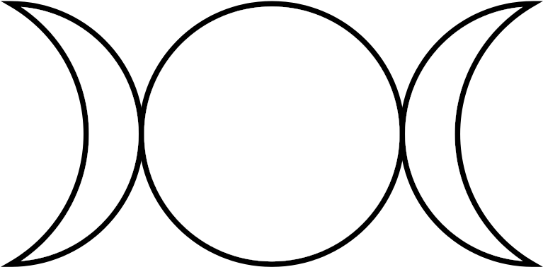 Triple Goddess Waxing Full Waning Symbol - Triple Goddess Symbol (2000x1030)