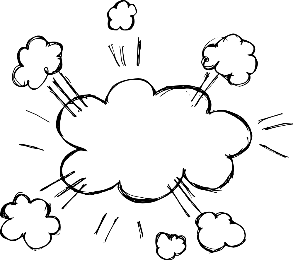 Hand Drawn Comic Speech Bubble Explosion Vector - Comic Explosion Black And White Png (1000x888)