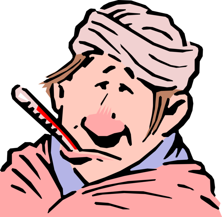 Cartoon Patient Royalty Free Vector Clip Art Illustration - Sick Person Clipart Png (716x700)
