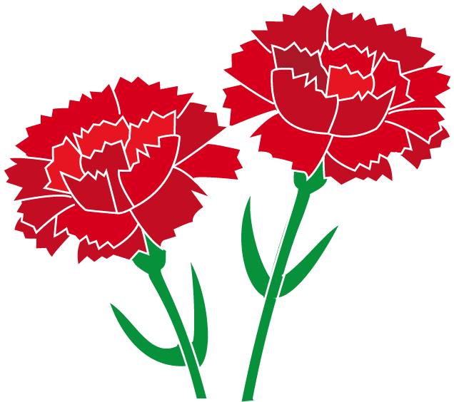 Carnation Clip Art Clipart Best - Littlegarden/母の日カード(50枚) 19.ありがとうカーネーション/xc0419【01】 (636x564)